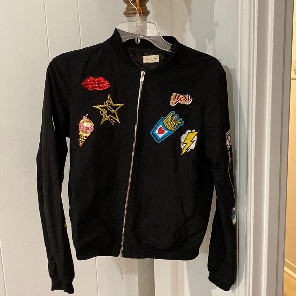 Tea and cup black jacket size M